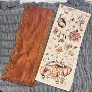Fall Orange and Pumpkin Table Runner Set